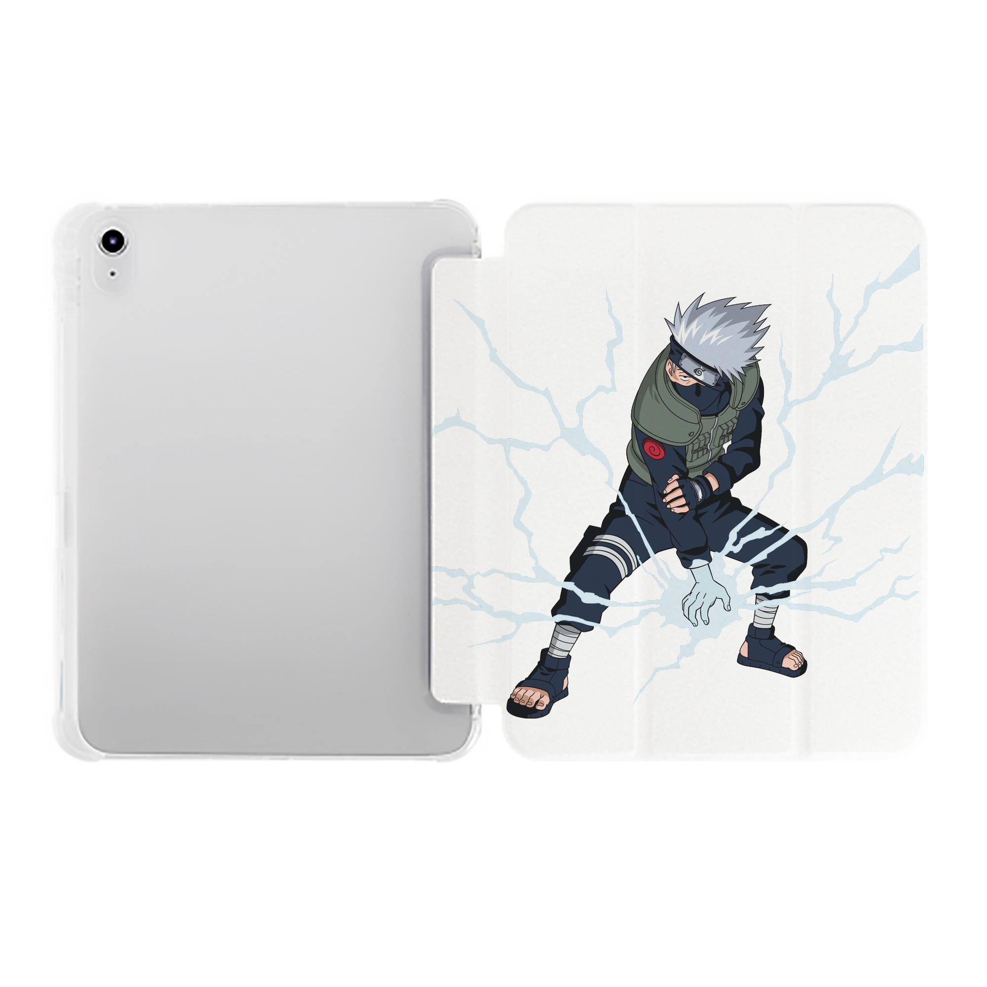 （画像用） NARUTO -ナルト- はたけ カカシ Hatake Kakashi IPad ケース ペン収納付き 三つ折りスタンド PUレザー×シリコン 対応機種9.5/10.5/10.9インチ